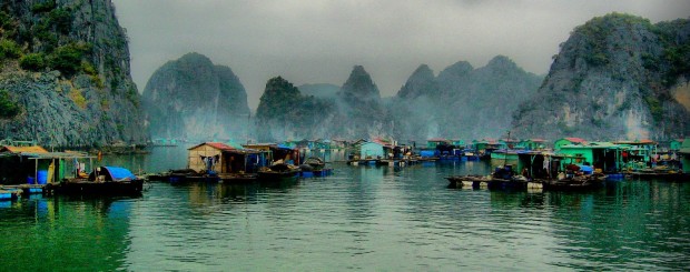 Floating fishing village, Halong Bay, Vietnam